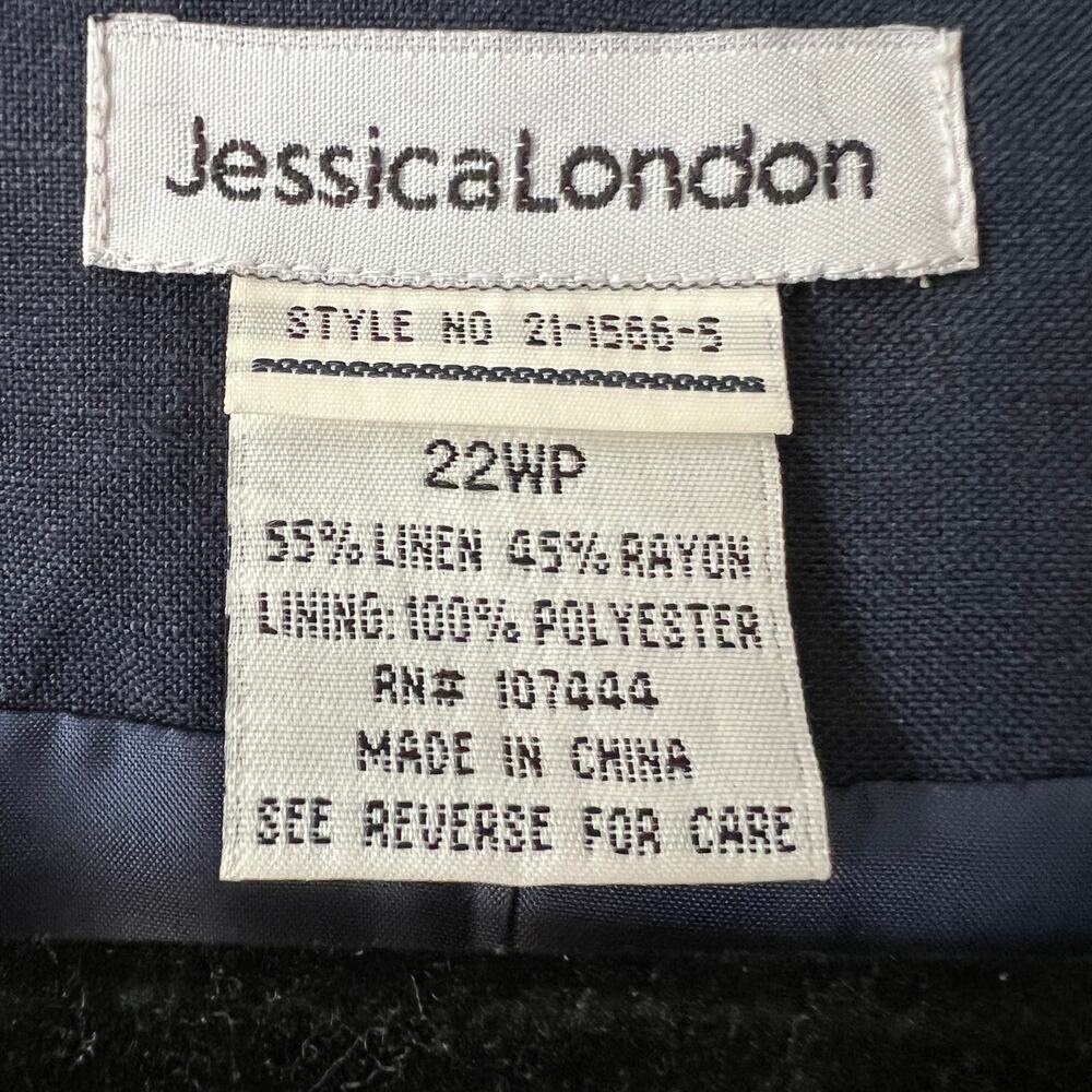Jessica London Linen Blend Vtg Blazer Jacket Womens 22P Business Casual Formal - Picture 2 of 11